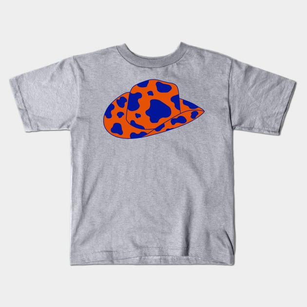 Dark Orange and Blue cowboy hat Kids T-Shirt by anrockhi